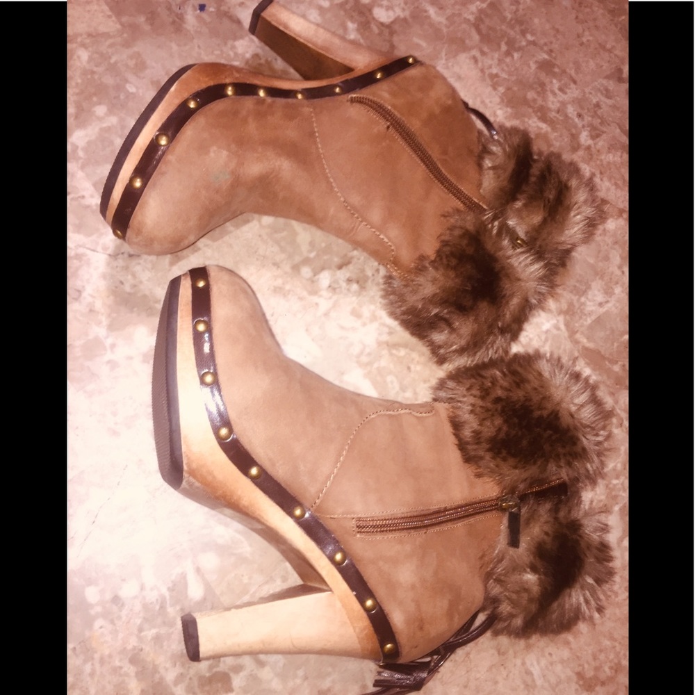 Colin Stuart Fur booties.